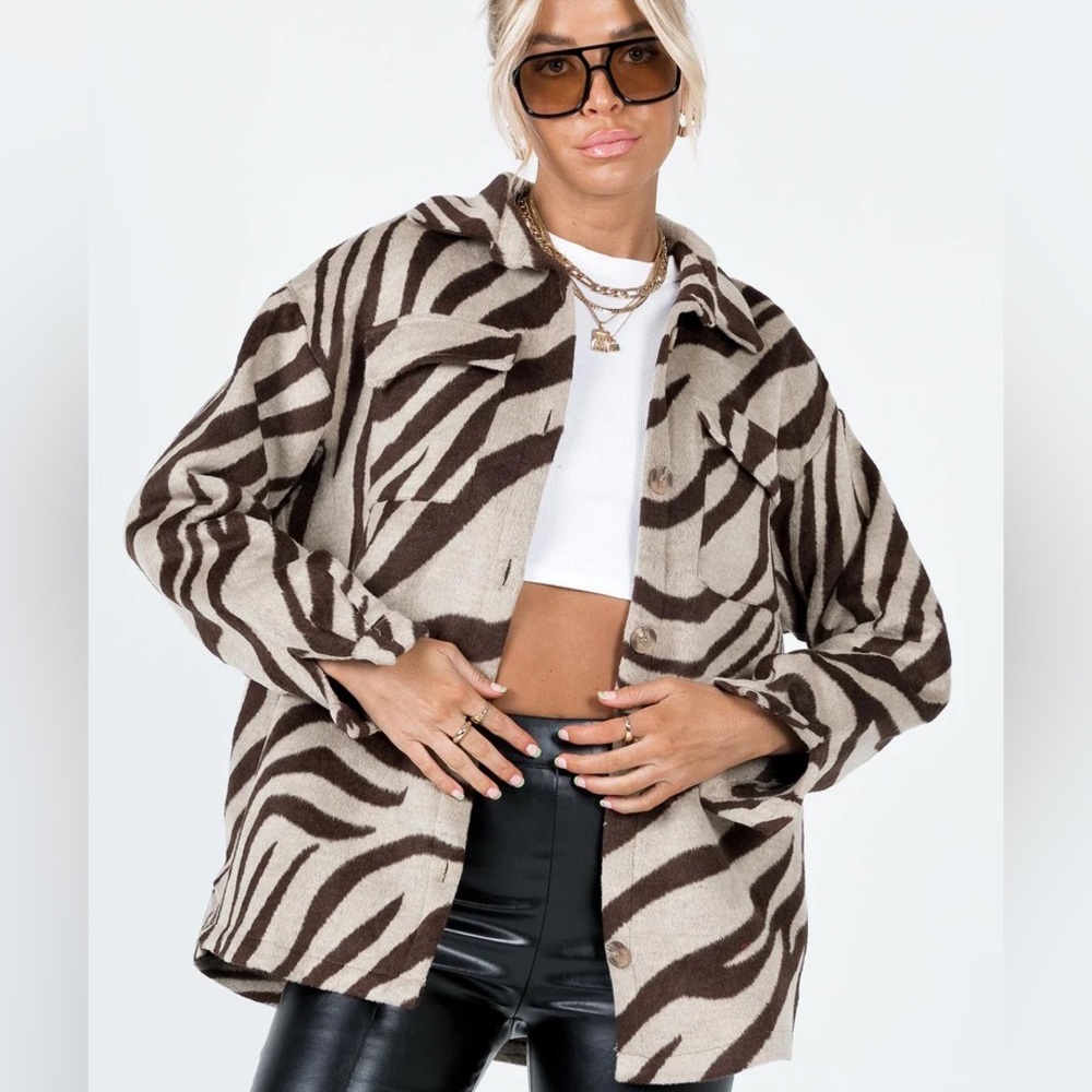 Princess Polly Yasmin Shacket Zebra